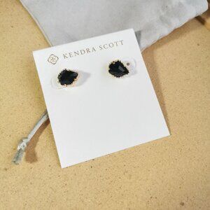 Kendra Scott - Tessa Gold Black Opaque Glass Stud Earrings